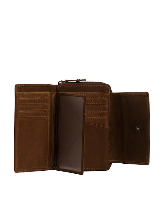 Small Leather Women's Wallet Classic Tabac Brown