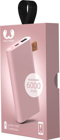 Fresh 'n Rebel Power Bank 6000mAh с USB-C порт Dusty Pink