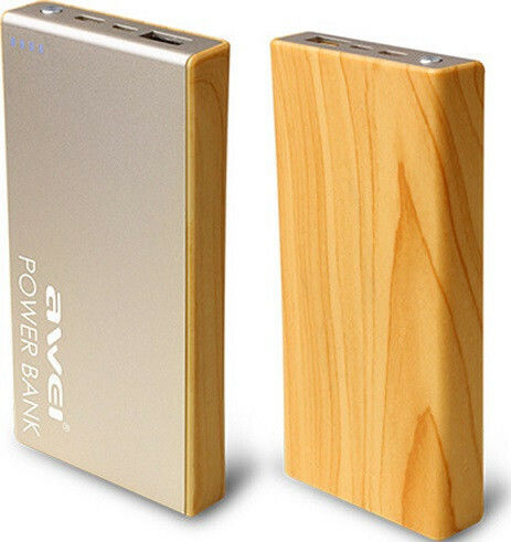 Awei P95K Power Bank 10000mAh with USB-A Port and USB-C Port Gold