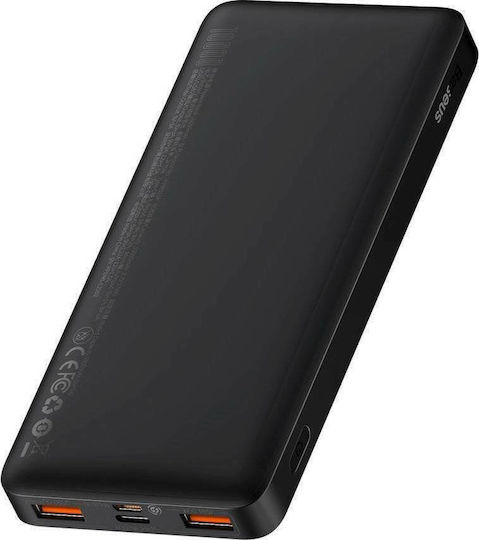 Baseus Bipow Digital Display Power Bank 10000mAh 20W with 2 USB-A Ports and USB-C Port Black