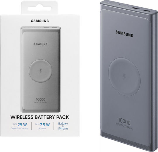 Samsung Wireless Power Bank 10000mAh 25W με 2 Θύρες USB-C Γκρι