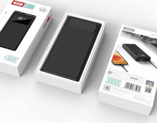 XO PR123 Power Bank 30000mAh με 4 Θύρες USB-A Power Delivery / Quick Charge 3.0 Μαύρο