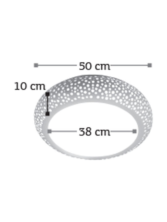 Inlight 42155Α Deckenleuchte 50cm Weiß mit Fassung E27
