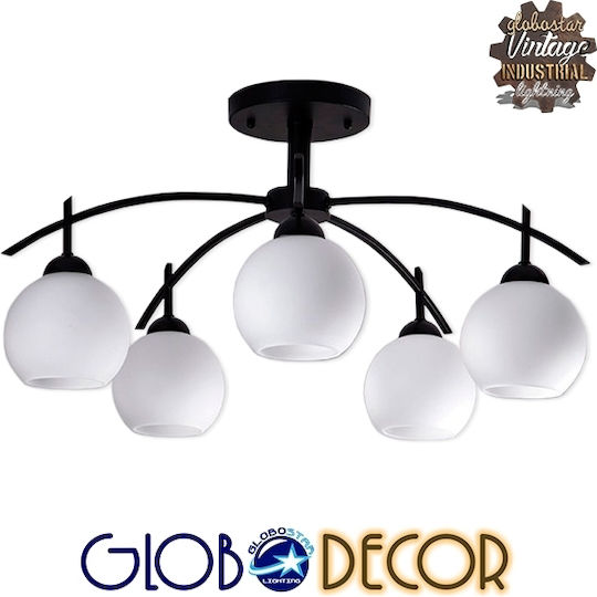 GloboStar Luna Deckenleuchte 63cm Schwarz mit Fassung E27
