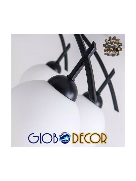 GloboStar Luna Πλαφονιέρα Οροφής 63εκ. Μαύρη με Ντουί E27