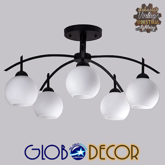GloboStar Luna Deckenleuchte 63cm Schwarz mit Fassung E27