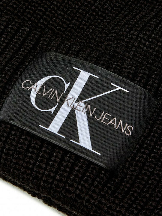 Beanie Ανδρικός Σκούφος με Rib Πλέξη σε Μαύρο χρώμα