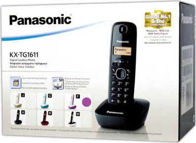 Panasonic KX-TG1611 Cordless Phone with Greek Menu White-Purple