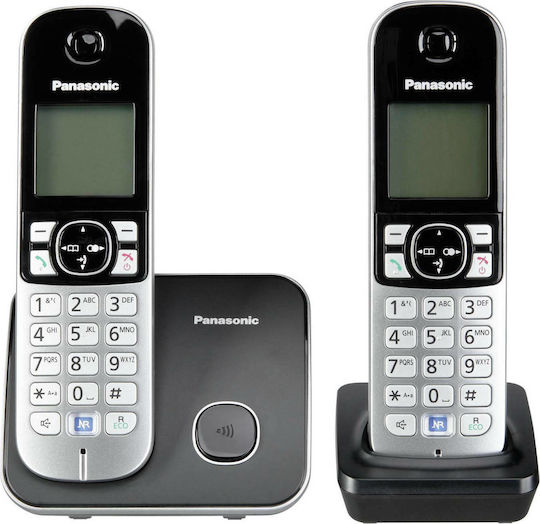 Panasonic KX-TG6812GB Ασύρματο Τηλέφωνο Duo Μαύρο