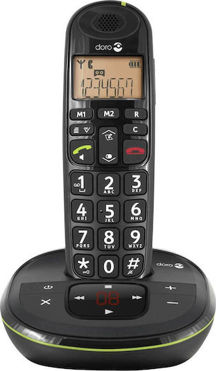 Doro PhoneEasy 105wr Telefon fără fir pentru persoane în vârstă cu funcție de ascultare deschisă Negru