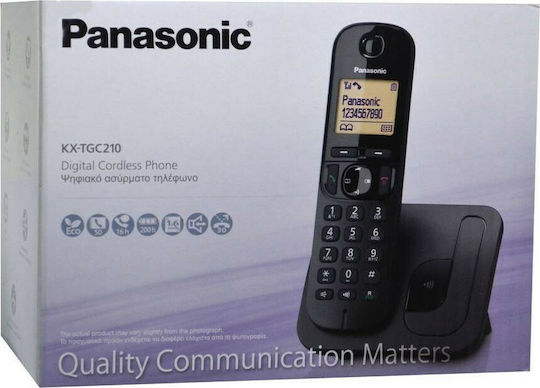 Panasonic KX-TGC210 Ασύρματο Τηλέφωνο με Ελληνικό Μενού Μαύρο