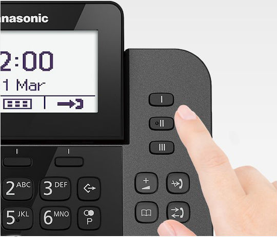 Panasonic KX-TGF310 Ασύρματο Τηλέφωνο Duo με Ελληνικό Μενού Μαύρο