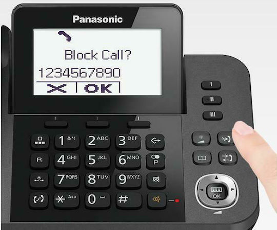 Panasonic KX-TGF310 Ασύρματο Τηλέφωνο Duo με Ελληνικό Μενού Μαύρο