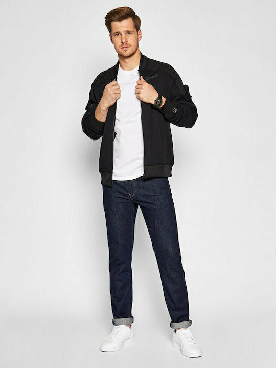 502 Men's Jeans Pants Elastic with Regular Tapered Fit Navy Blue