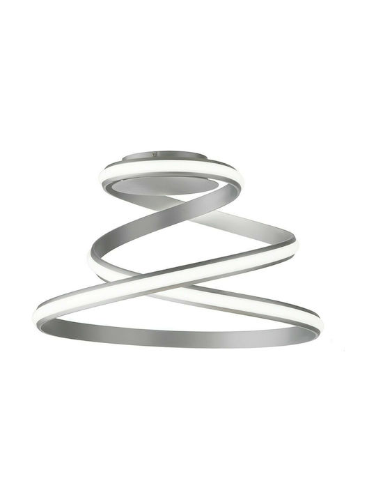 Ondaluce Vuelta Ceiling Mount Light 55cm Silver with Integrated LED