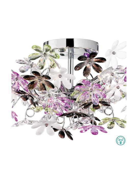 Trio Lighting Flower Πλαφονιέρα Οροφής 51εκ. Πολύχρωμη με Ντουί E14