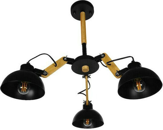 GloboStar Oldschool Deckenleuchte 75cm Schwarz mit Fassung E27