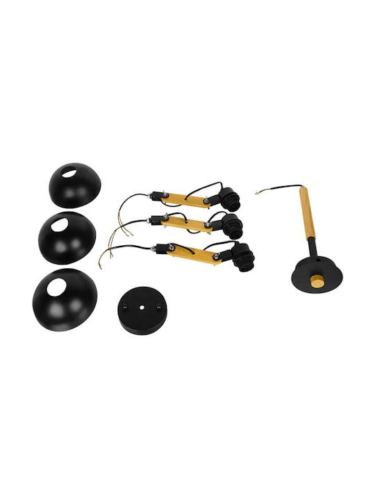 GloboStar Oldschool Ceiling Mount Light 75cm Black with Socket E27