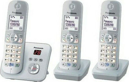 Panasonic KX-TG6823 Cordless Phone (3-Pack) Silver