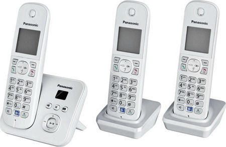 Panasonic KX-TG6823 Cordless Phone (3-Pack) Silver