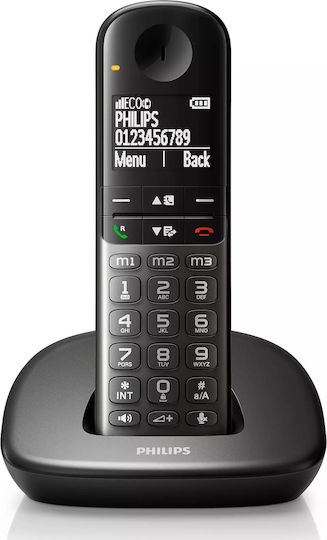 Philips XL490 Ασύρματο Τηλέφωνο με Ελληνικό Μενού Μαύρο