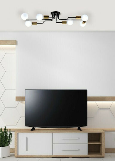 Home Lighting Miles Deckenleuchte 83cm Schwarz mit Fassung E27