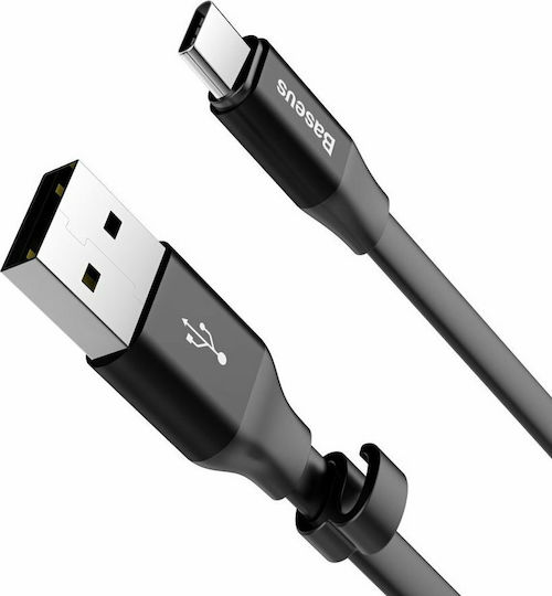 Baseus Nimble Flach USB Typ-C Kabel USB 2.0 männlich - USB-A 40W Schwarz 0.23m CATMBJ-01