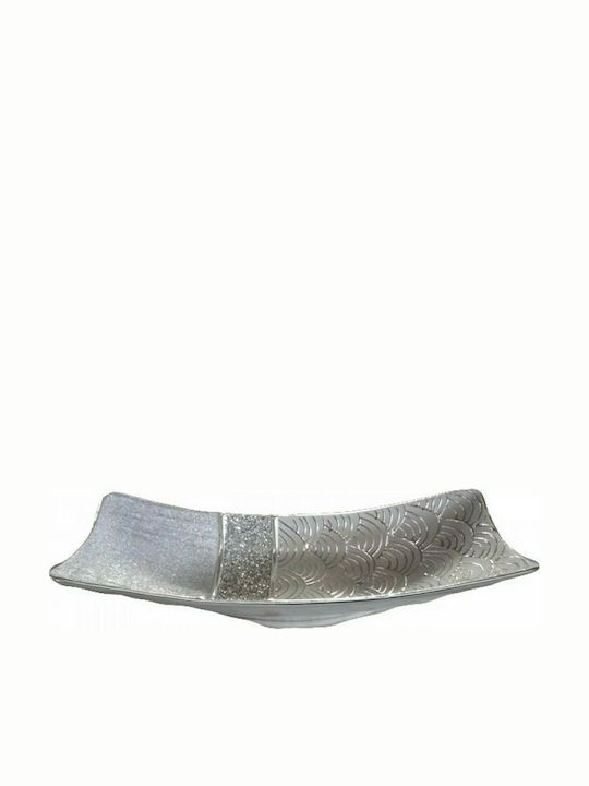 Karvounis Dekorative Schüssel Keramik Sugar/Silver 41x15x9.5cm 1Stück