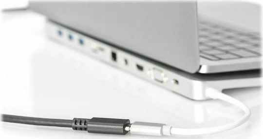 Digitus USB 3.1 Cable USB-C male - USB-C female 100W PD Μαύρο 0.7m AK-300210-007-S