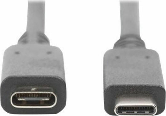 Digitus USB 3.1 Cable USB-C male - USB-C female 100W PD Μαύρο 0.7m AK-300210-007-S