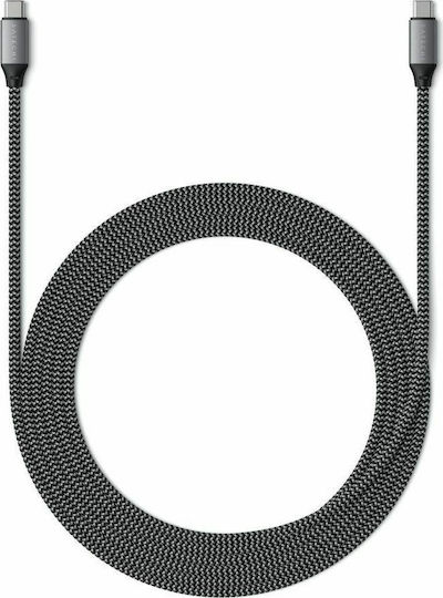 Satechi Braided USB 2.0 Cable USB-C male - USB-C 100W Μαύρο 2m ST-TCC2M