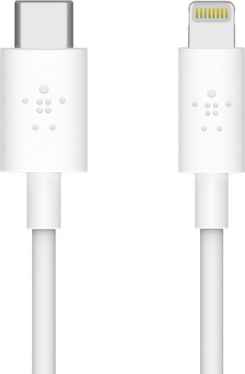 Belkin Boost Charge USB-C to Lightning Cable 18W Λευκό 1.2m (F8J239bt04-WHT)