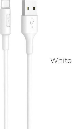 Hoco X25 Soarer USB 2.0 Cable USB-C male - USB-A Λευκό 1m HC-X25TW
