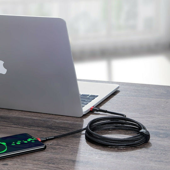 Baseus Cafule Плетен USB 2.0 Кабел USB-C Мъжки - USB-C 100W PD Червен 2m CATKLF-AL91