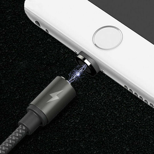 Remax Gravity RC-095a Braided Magnetic USB 2.0 Cable USB-C Male to USB-A Gray 1m