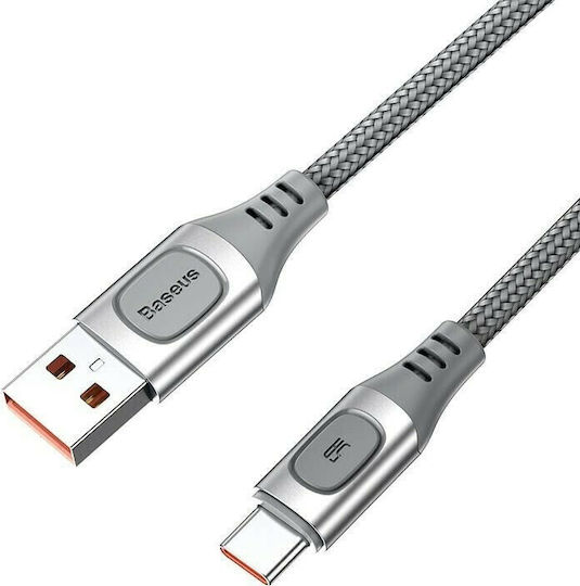 Baseus Power Delivery Geflochten USB 2.0 Kabel USB-C männlich - USB-A 15W Silber 2m (CATSS-B0S)
