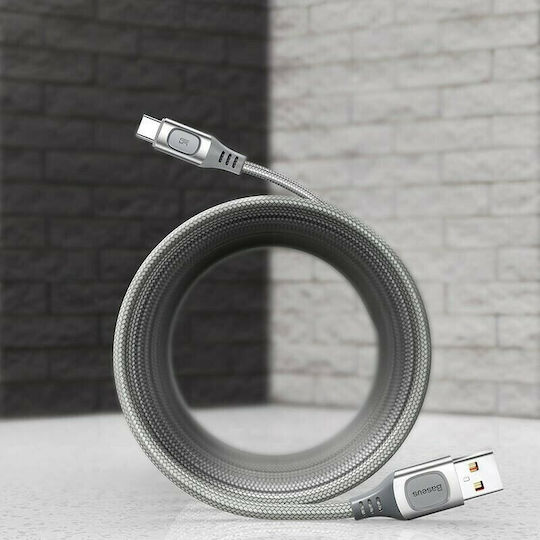 Baseus Power Delivery Geflochten USB 2.0 Kabel USB-C männlich - USB-A 15W Silber 2m (CATSS-B0S)