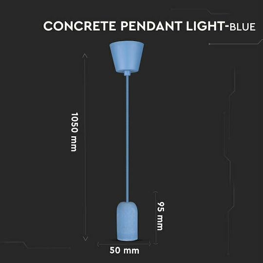 V-TAC Vt-7668 Pendant Light Blue with Socket E27 5cm