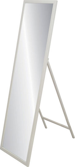 Liberta Schlanker Boden- oder Standspiegel mit Weißem Holzrahmen 146x45cm