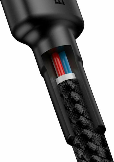 Baseus Cafule Braided USB 2.0 Cable USB-C Male - USB-C 60W PD Black 2m CATKLF-H91
