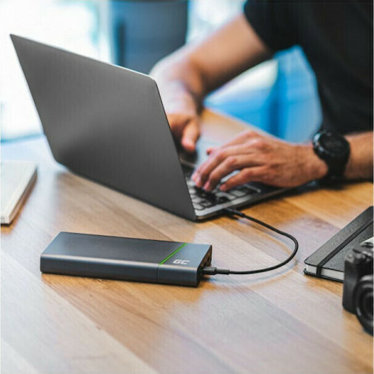 Green Cell PowerStream Braided USB 2.0 Cable USB-C male - USB-C 60W Μαύρο 1.2m KABGC30