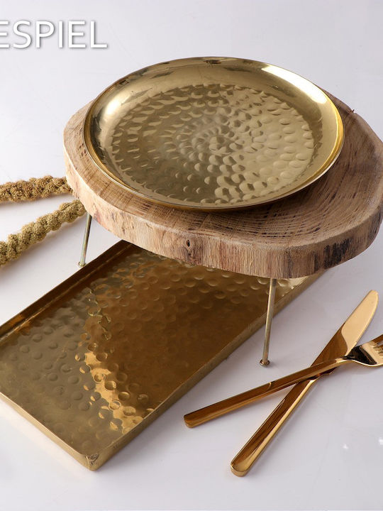 Espiel Aluminum Round Decorative Tray Aluminum Serving Platter 19.5cm 19.5x19.5x1.5cm 4pcs