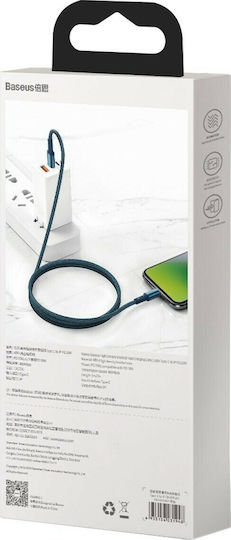 Baseus High Density Braided USB-C to Lightning Cable 20W Blue 2m (CATLGD-A03)