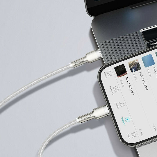 Baseus Cafule Metal Braided USB-C to Lightning Cable 20W White 2m (CATLJK-B02)