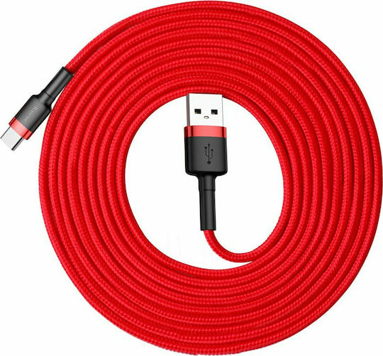 Baseus Cafule Braided USB 2.0 Cable USB-C Male USB-A Red 3m CATKLF-U09