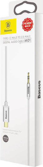 Baseus Yiven USB 2.0 Kabel USB Typ-C männlich 3,5mm Weiße 1,2m CAM01-02