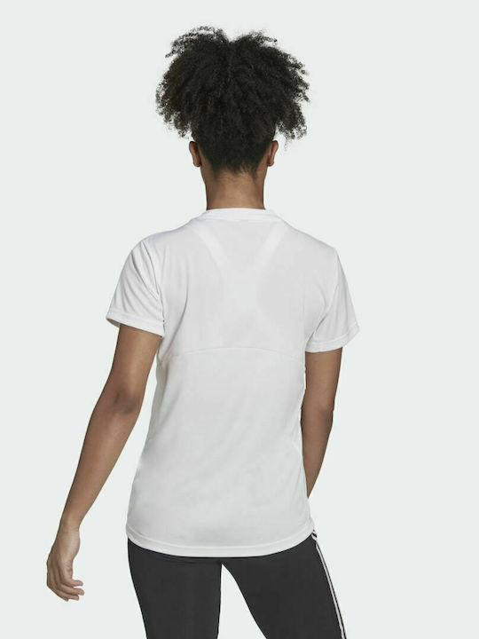 Adidas Primeblue Designed 2 Move Damen Sport T-Shirt Schnell trocknend White/Vivid Red