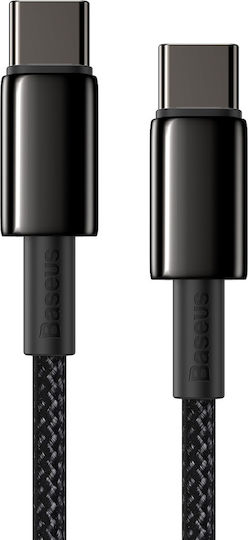 Baseus Tungsten Braided USB 2.0 Cable USB-C male - USB-C 100W PD Μαύρο 2m CATWJ-A01