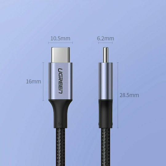 Ugreen US316 Braided USB 2.0 Cable USB-C Male - USB-C 100W PD Gray 1.5m 70428