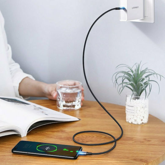 Ugreen US316 Braided USB 2.0 Cable USB-C Male - USB-C 100W PD Black 2m